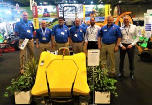 Machinery Imports team with Spider representatives and the new Spider X Line at Saltex 2018