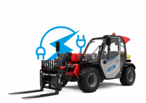 Manitou electric telehandler with blue electric icon
